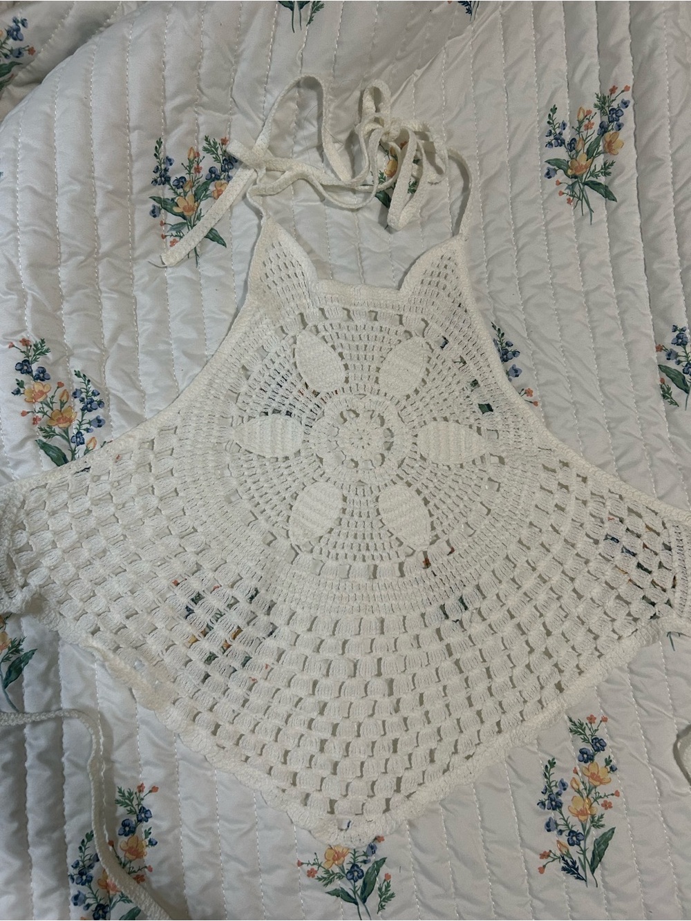 Crochet Halter Top - White
